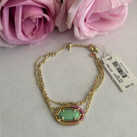 Kendra Scott Jewelry - NWT Kendra Scott Threaded Elaina Gold Multi Strand Bracelet in Mint Magnesite.